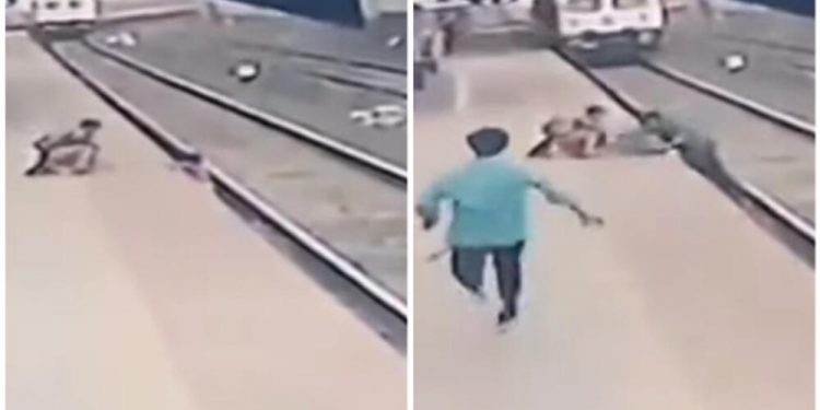(VIDEO) SKOČIO NA ŠINE ispred voza da SPASI DETE