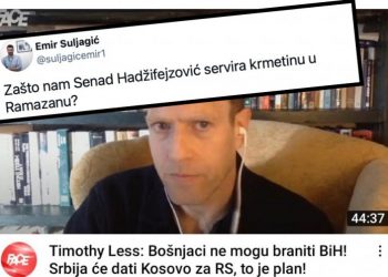 Suljagić o izjavama Timothy Lessa: Zašto nam Senad Hadžifejzović servira krmetinu u ramazanu?