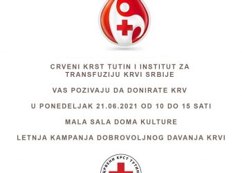 U Tutinu će u ponedeljak 21.juna biti sprovedena četvrta ovogodišnja akcija dobrovoljnog davanja krvi