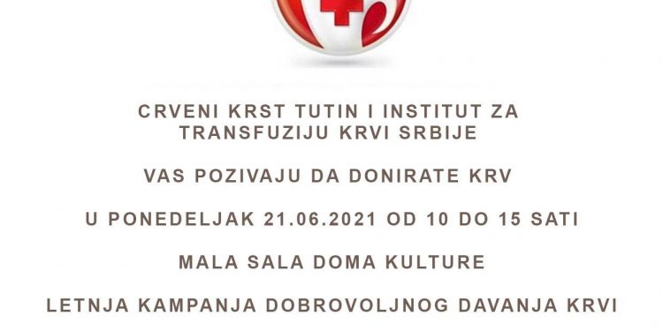 U Tutinu će u ponedeljak 21.juna biti sprovedena četvrta ovogodišnja akcija dobrovoljnog davanja krvi