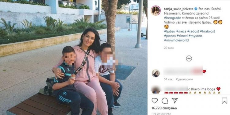 TANJA SAVIĆ SA SINOVIMA KRENULA ZA SRBIJU! Pevačici vraćena DECA posle godinu i po dana!