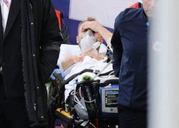 Fotografija Eriksena nakon što se srušio na terenu…