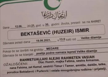 TUGA DO NEBA NAD SJENICOM- DANAS DŽENAZA ISMIRU BEKTAŠEVIĆU