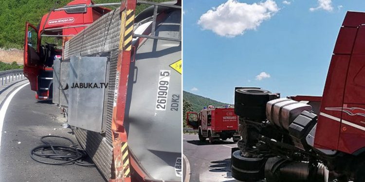 HAVARIJA NA PUTU : PREVRNULA SE CISTERNA SA SOLNOM KISELINOM