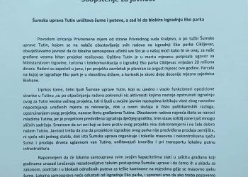 Šumska uprava Tutin uništava šume i puteve, a sad bi da blokira izgradnju Eko parka