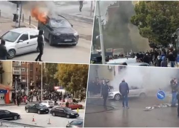 (VIDEO) SUZAVAC I ŠOK BOMBE u Kosovskoj Mitrovici…