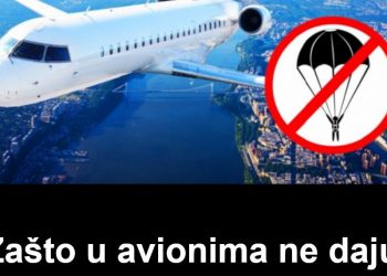 Zašto u avionima ne daju padobrane za slučaj avio-katastrofe?
