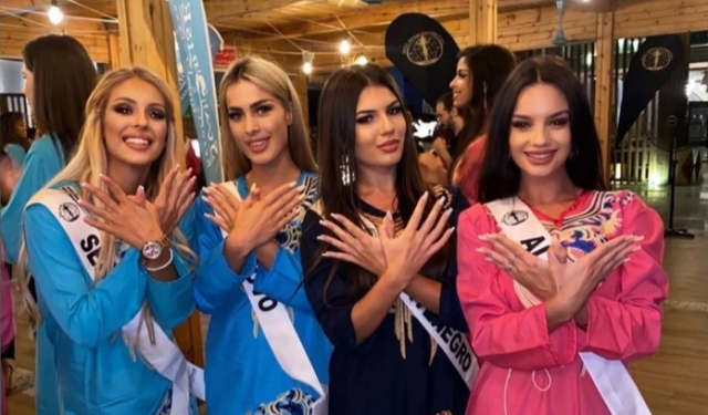 SLOŽNE: Euforične misice Crne Gore, Albanije, Srbije i Kosova pokazivale velikoalbanskog dvoglavog orla; Srpkinja se izvinila i povukla sa smotre!