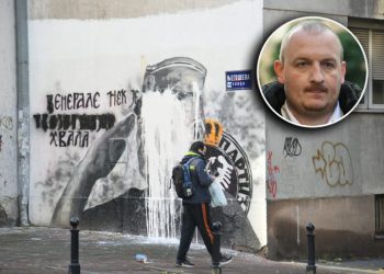 Uništen mural Ratku Mladiću