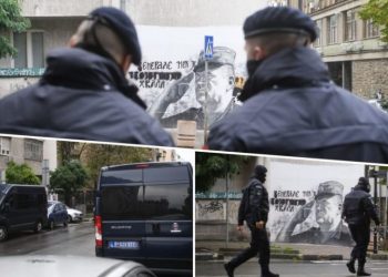 Vulin poslao policiju da čuva mural Ratka Mladića: Ne želimo krvave sprske glave