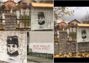 UŽAS U PRIJEDORU: Mural ratnog zločinca na ulazu u HAREM