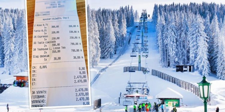 BAHATO! Račun iz restorana na Kopaoniku razbesneo narod: Pogledajte šta je plaćeno 2.500 dinara (FOTO)