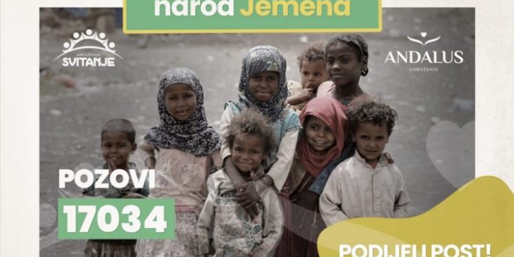 Jemen – humanitarna katastrofa! Jedan poziv, jedan obrok!