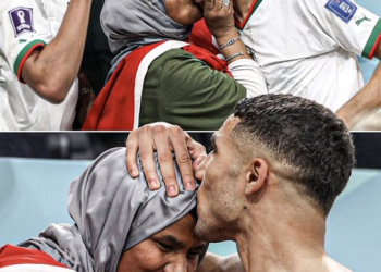 Dok su Marokanci ludo slavili pobjedu, Hakimi je otrčao u zagrljaj majci: “Volim te mama”